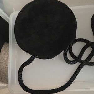 Small black suede bag